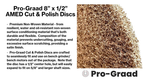 Eight Inch P150 Medium Grit Cut And Polish Discs Aluminum Oxide Non Woven Surface Prep Pads For Sweet Satin Finishing, close-up texture.