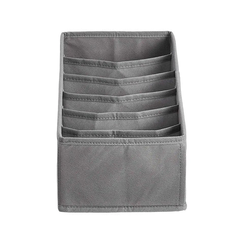 Organize Your Dresser Like A Boss With Heavy Duty Deep Drawer Organizers Collapsible Breathable Canvas Storage Bins Gray with compartments for easy sorting.
