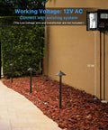 Low Voltage Outdoor Pathway Lighting Kit 8 Pack Warm White 2700K 40 Lumen LED Path Lights Wired 12V AC Metal Brown Finish