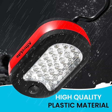 Three Pack LED Work Lights With Magnetic Back Rotatable Hook And Push Button Power Pocket Sized Battery Operated Lights