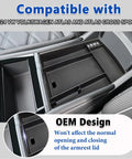 Must Have Center Console Organizer For VW Atlas And Atlas Cross Sport 2024 To 2026 Armrest Storage Tray Dual Layers in use