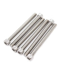 Six Pack M10 x 120mm Socket Cap Bolts, 130mm Overall Length, 8mm Hex Drive, Full Thread, 1.5mm Pitch, Stainless Steel 304 DIN912