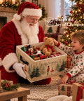 Cheer Up Your Spaces With This Merry Christmas Nutcracker Collapsible Storage Bin Foldable Box featuring toys and gifts in a cozy holiday setting.