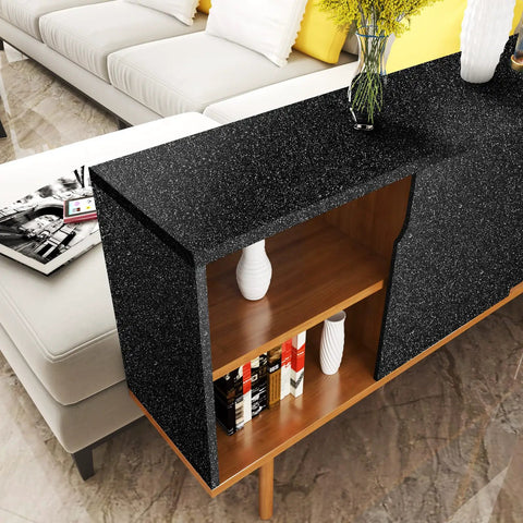 Black Peel And Stick Glitter Wallpaper With Real Ultra Fine Glitter For Cabinets And Dressers Self Adhesive Sparkle Contact Paper