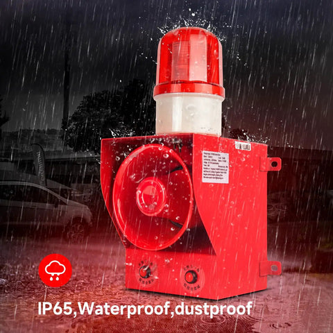 Hella Loud Industrial Alarm Siren With Adjustable Volume And 12 Custom Horn Tones For Factories Easy Wall Mount Ac 110V Power Built Tough For Emergency Alerts That Cut Through Background Noise