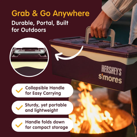 Smores Caddy Tray Organizer On The Go Station With Removable Tray And Carrying Handle for Picnics and Camping by a campfire