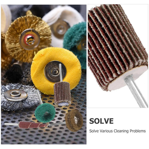 Dual Layer Abrasive Flap Wheels 50 Piece Drill Sander Attachment for Steel Ceramics and Glass That Tackles Stubborn Stains Like a Pro