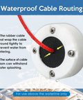 Round Waterproof Cable Gland Pass Through For Marine Auto And Home, Split Seal Design, Easy Install, White Includes Gasket Deck Ring