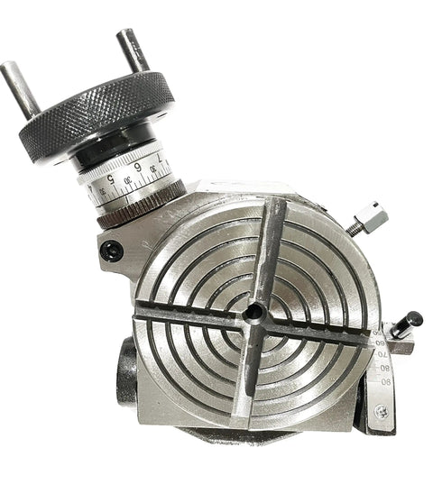 Tilting Rotary Table 4 Inch 100mm With M6 Clamp Kit For Milling Machines 4 Slots Horizontal And Vertical Setup 360 Degree Graduation