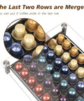 Coffee Pod Holder Organizer For Original Line Nespresso Holds 60 Pods In Slim Drawer Style showing merged last two rows.