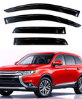 Outlander Rain Guards 2011-2020 Window Visors 4 Pack for Mitsubishi SUV with red car
