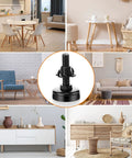Kick The Wobble Adjustable Leveling Feet With T Nut Kit And Anti Skid Pads For Heavy Duty Tables Chairs Desks Cabinets 32 Piece Metal Leg Setup Matte Black in modern furniture settings.