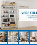 Heavy Duty Wire Shelving Unit 82 Inches Tall Featuring Adjustable Steel Racks That Split Into Independent Multi Tier Storage Organizers No Sweat Assembly For Garage Or Basement with kitchen appliances.