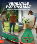 Backyard Mini Golf Putting Game Set With 2 Putters And 2 Balls 10 Foot Practice Putting Green Mat indoors and outdoors use