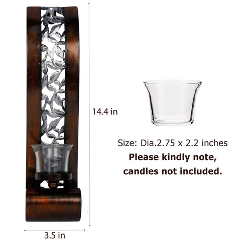 Upgrade Your Vibe With These Badass Antique Bronze Wall Sconces Featuring Openwork Glass Shade Tealight Holders, 14.4 in stylish design.