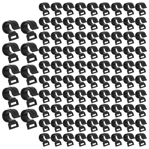 Set of Road Ready Multi Task Camping Tent Pegs And Awning Pole Clips, sturdy black plastic clips for secure awning setups.