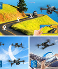 1080P HD Camera Drone Easy To Fly For Beginners And Kids And Adults With Two Batteries Carrying Case showcasing trajectory flight.