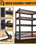 Heavy Duty Garage Shelving Unit With 2050 Lb Capacity, Industrial Grade Steel, Metal Adjustable Storage Rack For Basement Pantry Kitchen And Warehouse, 71 Inch Tall Black with 3 shelves