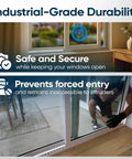 Adjustable Window Security Bar And Sliding Door Lock For Home And Apartment, visible installed in window and sliding door, prevents entry
