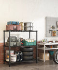 Beefy 3 Tier Wire Shelving Unit With 1200 Lbs Total Capacity And 400 Lbs Per Shelf in garage holding tools and tires