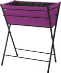 Purple V Shaped Raised Bed Planter With 12 Inch Deep Trough Yard Ready Lightweight Steel Frame and Felt Liner