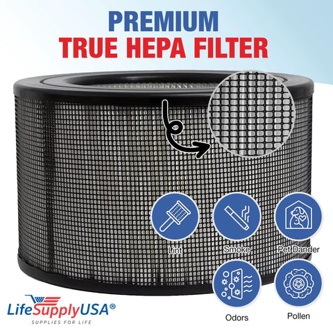 62500 True HEPA Replacement Filter For Sears Kenmore 83236 83256 Air Purifier By LifeSupplyUSA Not OEM