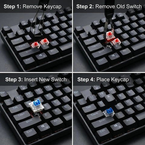 Blue 3-Pin Clicky Mechanical Keyboard Switches 50gf Actuation, Tactile And Audible Feedback, 30-Piece Bulk Pack For DIY Keyboards, Gaming, Typists, And Fidget Enthusiasts on hot-swappable keyboard