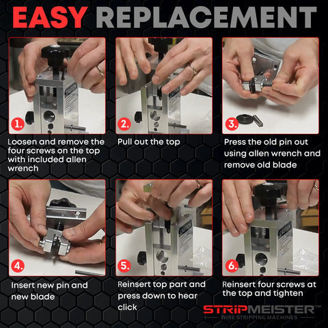 Steps for using Replacement Blade Kit For Original And E250 Wire Strippers Easy Install Durable High Performance Blades