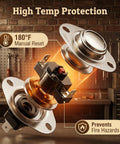 180 Degree Fahrenheit L180 Upper Limit Switch with manual reset for gas furnaces, preventing fire hazards, visual in workshop setting