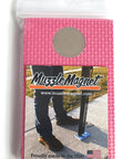 Magnetic Foam Gun Muzzle Rest For Trap Skeet Five Stand And Sporting Clays in pink with strong magnet, packaged.