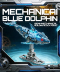 Myth Qholve Mechanical Blue Dolphin Cool Building Blocks Sets Hands On Motion Exposed Gear Design Display And Play Model