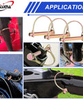 Six Piece Heavy Duty PTO And Hitch Lynch D Shape Pins Kit With Clip, Pull Ring And Positioning Pins Installed on Equipment