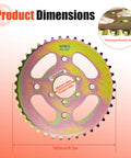 40T High Speed Rear Chain Sprocket 6 Hole 37mm Bore For 420 Chain with dimensions