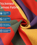 Close-up of thickened canvas fabric for Brazilian Style Double Hammock With Fringe For Two People Outdoor Patio Or Indoors Cozy Breathable Fabric Easy Setup With Straps And Carry Bag Supports Up To 360 Lbs.