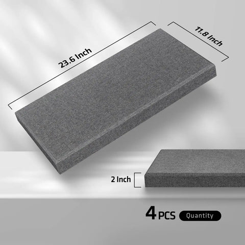 4 Pack Acoustic Panels 2 Inches Thick 23.6 By 11.8 Inches Fiberglass Sound Absorbing Panels For Studio Office Home Theater