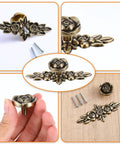 Three Pack Euro Rose Cabinet Knobs With Backplate Vintage Zinc Alloy Flower Drawer Pulls Bronze Finish For Dresser Nightstand Cupboard Wardrobe Retro Vibe Upgrade, shown in various views including close-up and installed.