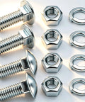 Heavy Duty Carriage Bumper Bolt Kit 7/16-14 X 1-1/4 Round Head Bolts For Ford Front And Rear Bumpers Includes 4 Bolts 4 Nuts And 4 Washers High Strength Steel For Secure Bumper Mounts