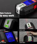 Two In One Stud Finder With Laser Level For Accurate Wall Scanning Rechargeable Pro Grade Stud Sensor With Built In Level, black plastic tool