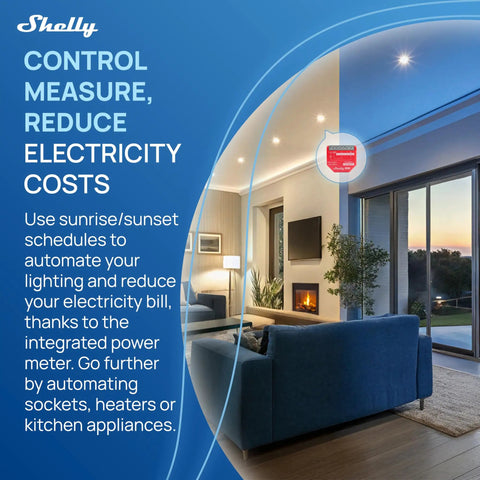 Smart Relay Switch With Power Metering, Wi Fi Zigbee Matter Enabled, 1 Channel 16A, No Hub Required image in living room setting