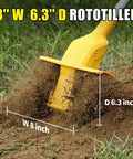 Cordless 20V Tiller Tool Only With 300W Brushless Motor, 8 Inch Tilling Width, 6.3 Inch Depth in soil action