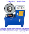 IntsuPimai 4Kw Electric Hydraulic Hose Crimper With 14 Dies For 0 2 To 4 Inch Tube Swaging control panel with buttons.