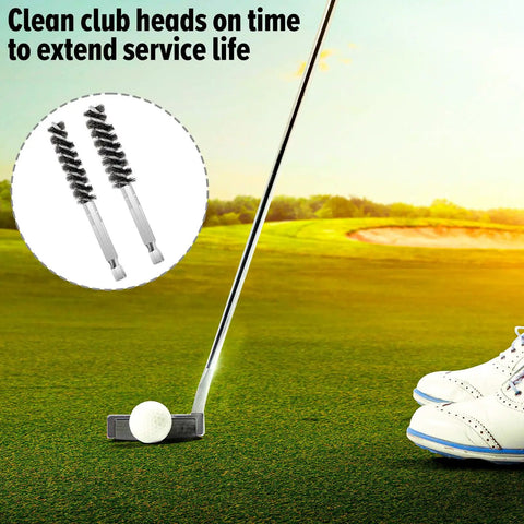 4 Pack Golf Club Hosel Brush With Stainless Steel Wire Bristles And Hex Shank Handle For Wood And Iron Golf Clubs Clean Dirt And Grime Fast Rust Resistant Cleaning Tool Compatible With Electric Drill, two brushes