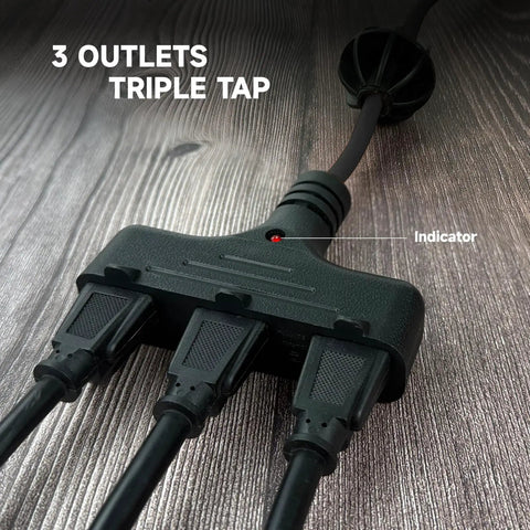 Go To 30 Ft Retractable Extension Cord Reel With 16/3 SJTW Power Cord And Three Outlets Ceiling Or Wall Mount 10 Amp Circuit Breaker