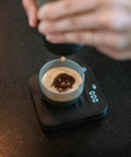 Espresso being brewed on Exagram Pro Coffee Scale With Timer And Carrying Box Smart Espresso Scale