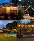 Outdoor String Lights 30 Feet With Remote Dimmable Waterproof 27 Shatterproof G40 Globe Bulbs illuminating patio and gazebo