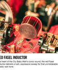 Close-up of red Fasel inductor used in the 535Q Multi Wah Guitar Pedal With Adjustable Boost And Six Wah Ranges For Dialed In Expressions