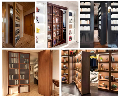 Heavy Duty Hidden Door Hinges Thickened Solid Steel Pivot Hinge With 360 Degree Rotation And 570 Lbs Load for bookshelf doors