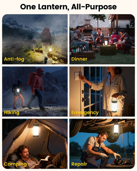 Brighter Than The Night Ultra Bright 135 LED Camping Lantern in various scenarios including hiking and camping.