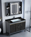 Bathroom vanity with black marble countertop using self adhesive marble countertop wallpaper peel and stick black marble design with grid back for easy cutting 18 inch by 394 inch roll durable DIY friendly kitchen counter cover
