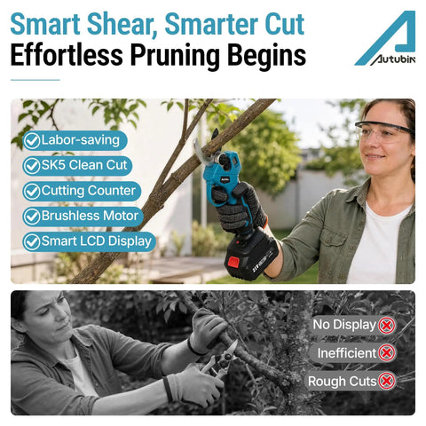 4 In 1 Cordless Pole Saw And Precision Pruner Combo 16 Foot Telescopic Reach Dual Power Package 8 Inch Guide Bar Heavy Duty Yard Trimmer in use for efficient pruning.